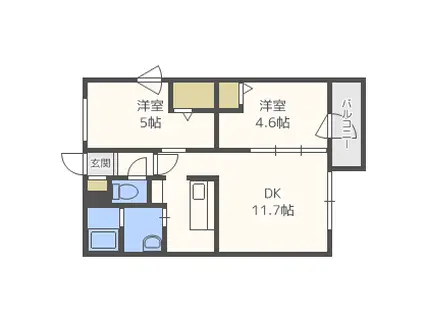 ESPERANZA(2LDK/3階)の間取り写真