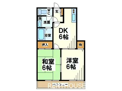 リバーサイドハイツリー(2DK/1階)の間取り写真