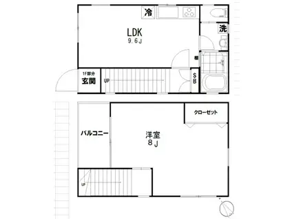フェリジータ(1LDK/2階)の間取り写真
