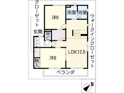 MASTTOWN藤塚(2LDK/2階)の間取り写真