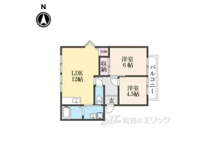 ラフォーレ二番街(2LDK/2階)の間取り写真