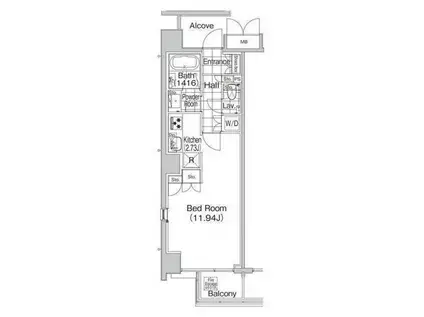 LGENTE VALUE 麻布十番 ルジェンテバリュ麻布十番(ワンルーム/7階)の間取り写真