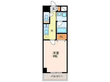 プランドール浅間町(1K/2階)の間取り写真