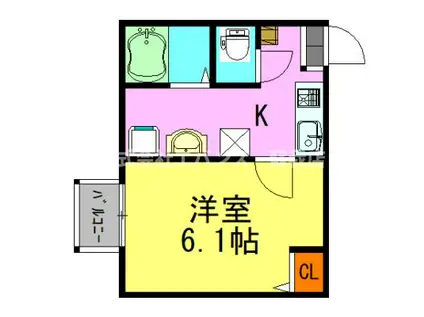 クレストコート大森(1K/2階)の間取り写真