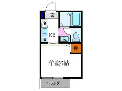 ビオレット(1K/2階)の間取り写真