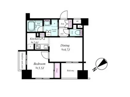 日神パレステージ大森町(1DK/6階)の間取り写真