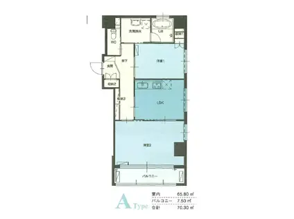 ピアビル(2LDK/7階)の間取り写真