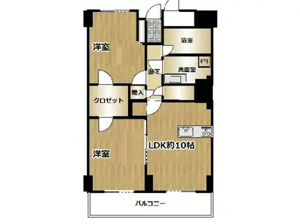 蒲田グリーンパーク(2LDK/12階)の間取り写真