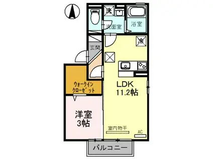 アルナス開発(1LDK/1階)の間取り写真