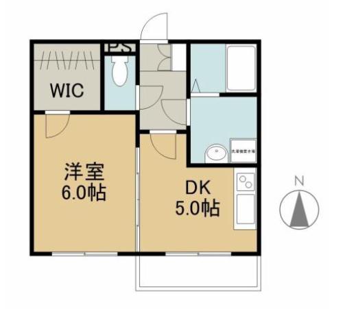 中屋マンション(1DK/1階)の間取り写真