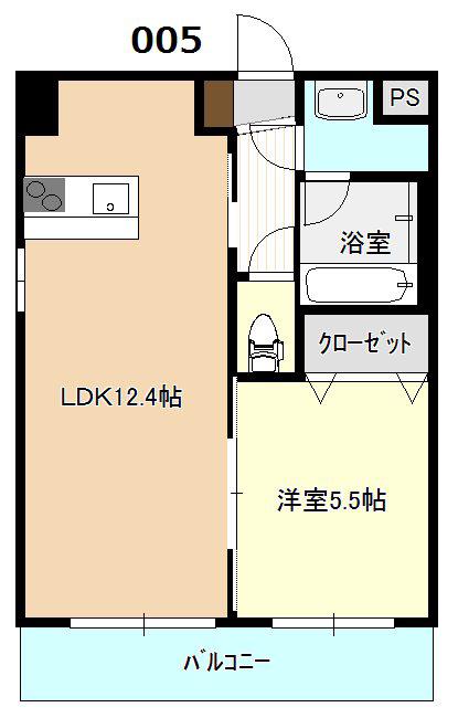 パルティール・ペルレ(1LDK/4階)の間取り写真