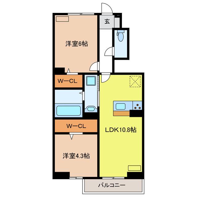 ASTRE(2LDK/1階)の間取り写真