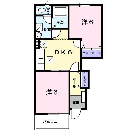 ロイヤル・ガーディアン壱番館(2DK/1階)の間取り写真