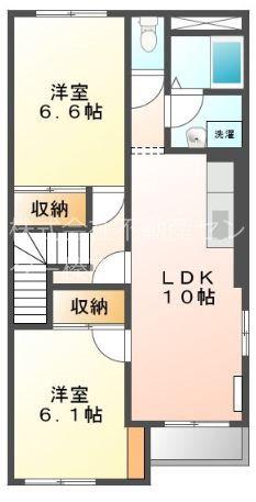 Kフォルティア(2LDK/2階)の間取り写真