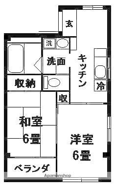 エヌワンビル(2DK/5階)の間取り写真