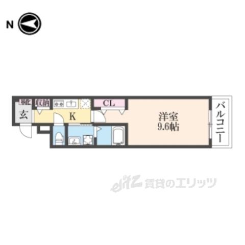 ガルデニア 1(1K/2階)の間取り写真