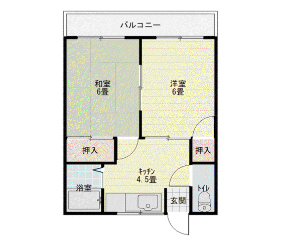 別府王子ハイツ(2K/3階)の間取り写真