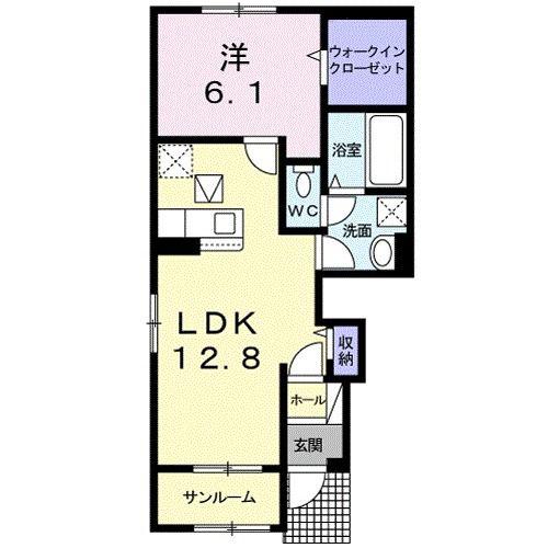 シャトルガーデンFS.III(1LDK/1階)の間取り写真