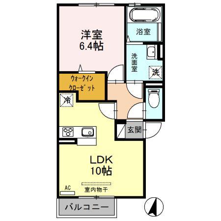 エスペラール(1LDK/2階)の間取り写真