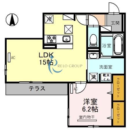 CLASHIST平野西ノース(1LDK/3階)の間取り写真