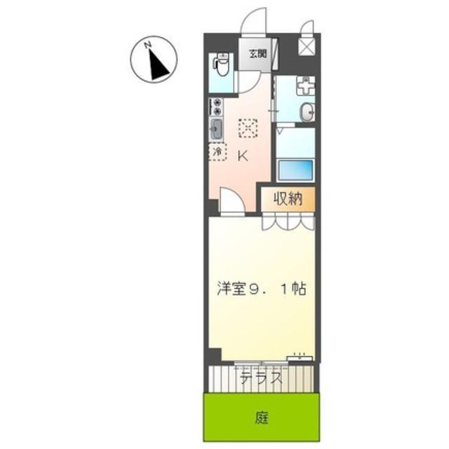 PARADISO(1K/1階)の間取り写真