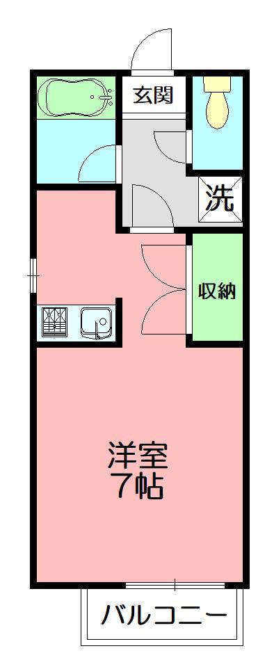 ライラックハイツ(1K/2階)の間取り写真