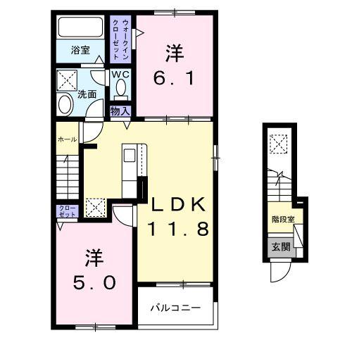 SALLIER(2LDK/2階)の間取り写真