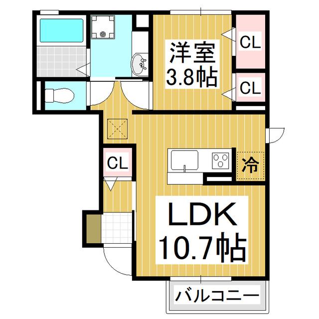 ルミエール・K(1LDK/1階)の間取り写真