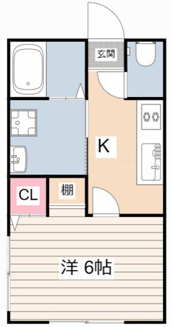 リープラス恵比須駅前(1K/2階)の間取り写真
