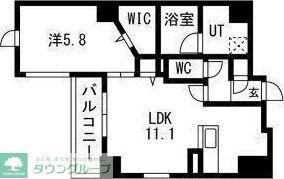 ポルタニグラサウス(1LDK/4階)の間取り写真