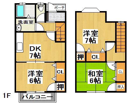 アネックスIII(3DK/1階)の間取り写真