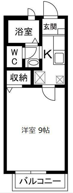 エスペランサC(1K/2階)の間取り写真