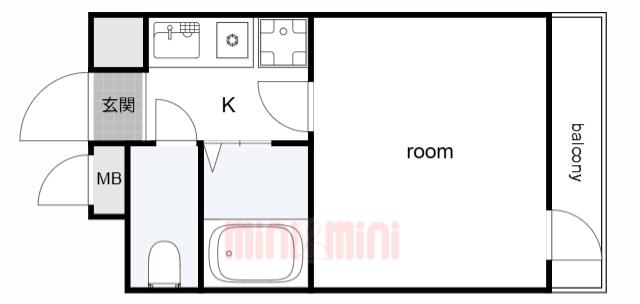MS RESIDENCE今寺(1K/3階)の間取り写真