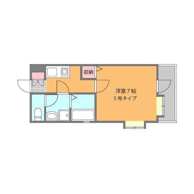 プリエール高宮I(1K/6階)の間取り写真