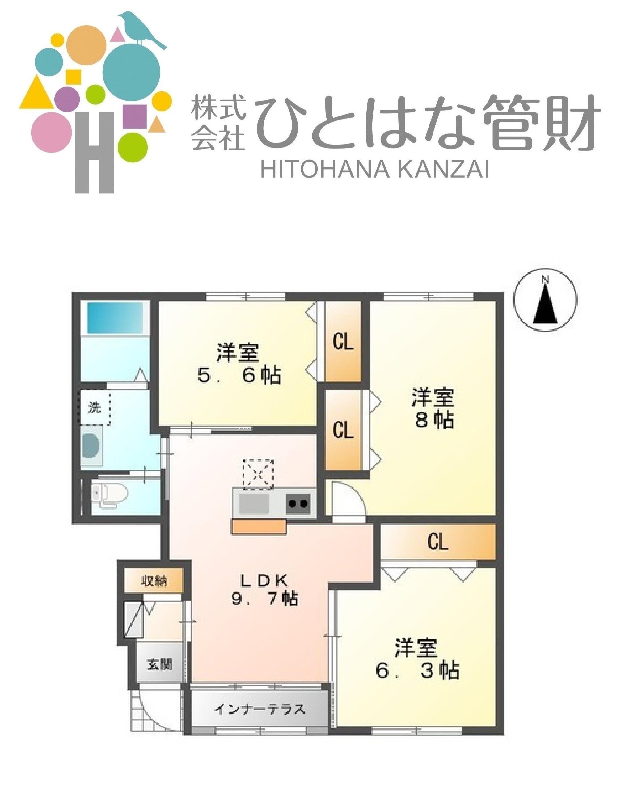 サンプレス・ラビアン(3DK/1階)の間取り写真