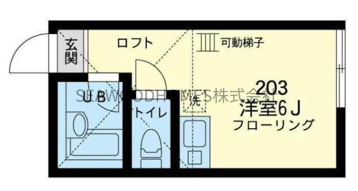 ユナイト金沢文庫マリーアンジェラ(ワンルーム/2階)の間取り写真
