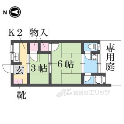 みゆき荘(2K/1階)の間取り写真
