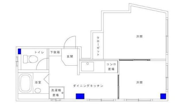 アライビル(2DK/3階)の間取り写真