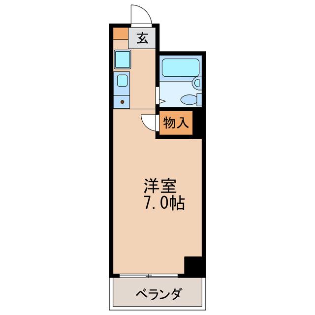 KMハイツ(ワンルーム/1階)の間取り写真