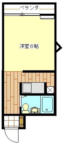 パートナー奥田(ワンルーム/8階)の間取り写真
