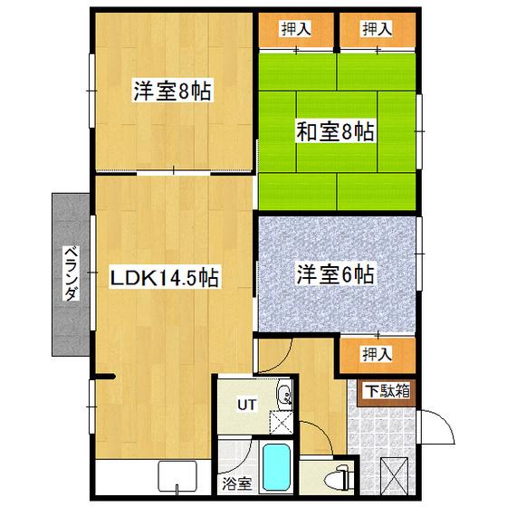 メゾンフォルテシモ(3LDK/2階)の間取り写真