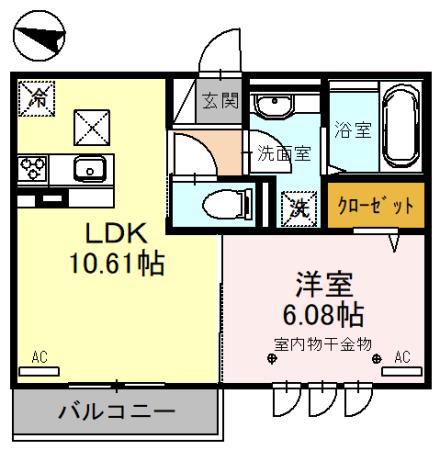 DELASSE KOWA II(1LDK/1階)の間取り写真
