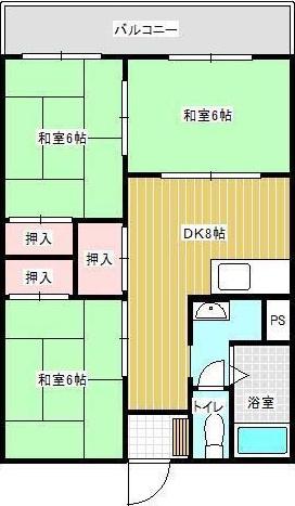 サンコーポシライシ(3DK/3階)の間取り写真