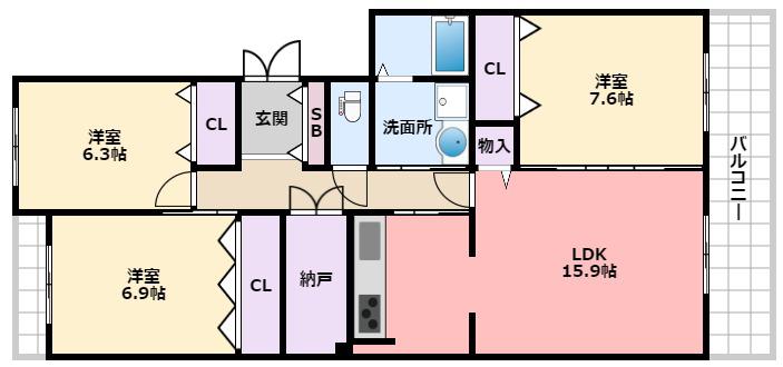 RUNOAS KOUSHIEN(3SLDK/2階)の間取り写真