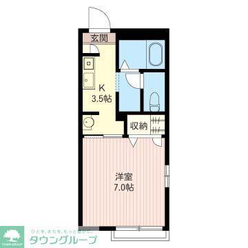 ディアス羽衣(1K/1階)の間取り写真