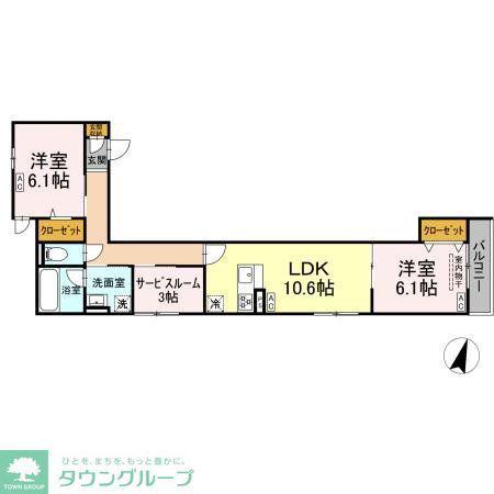 セレスティア扇VII(2SLDK/3階)の間取り写真