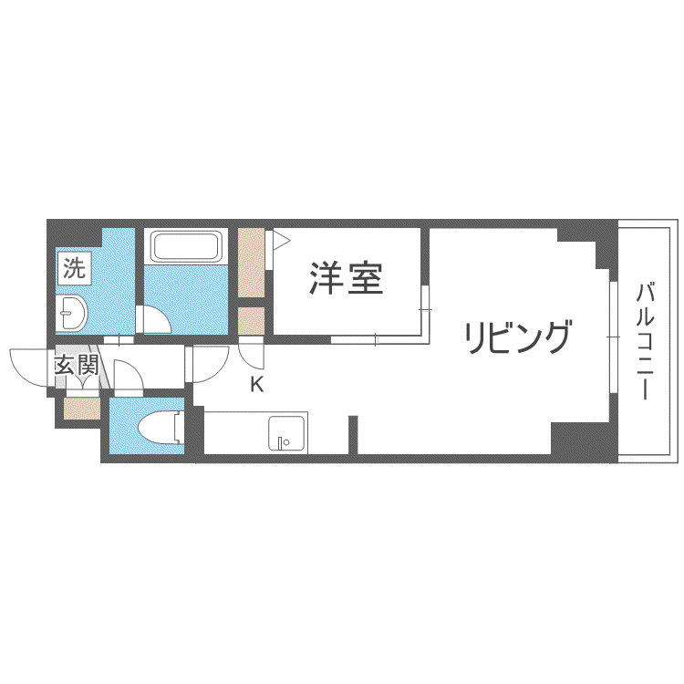 レジディア大通公園(1LDK/14階)の間取り写真