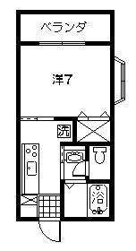 エスポワール21(1K/4階)の間取り写真
