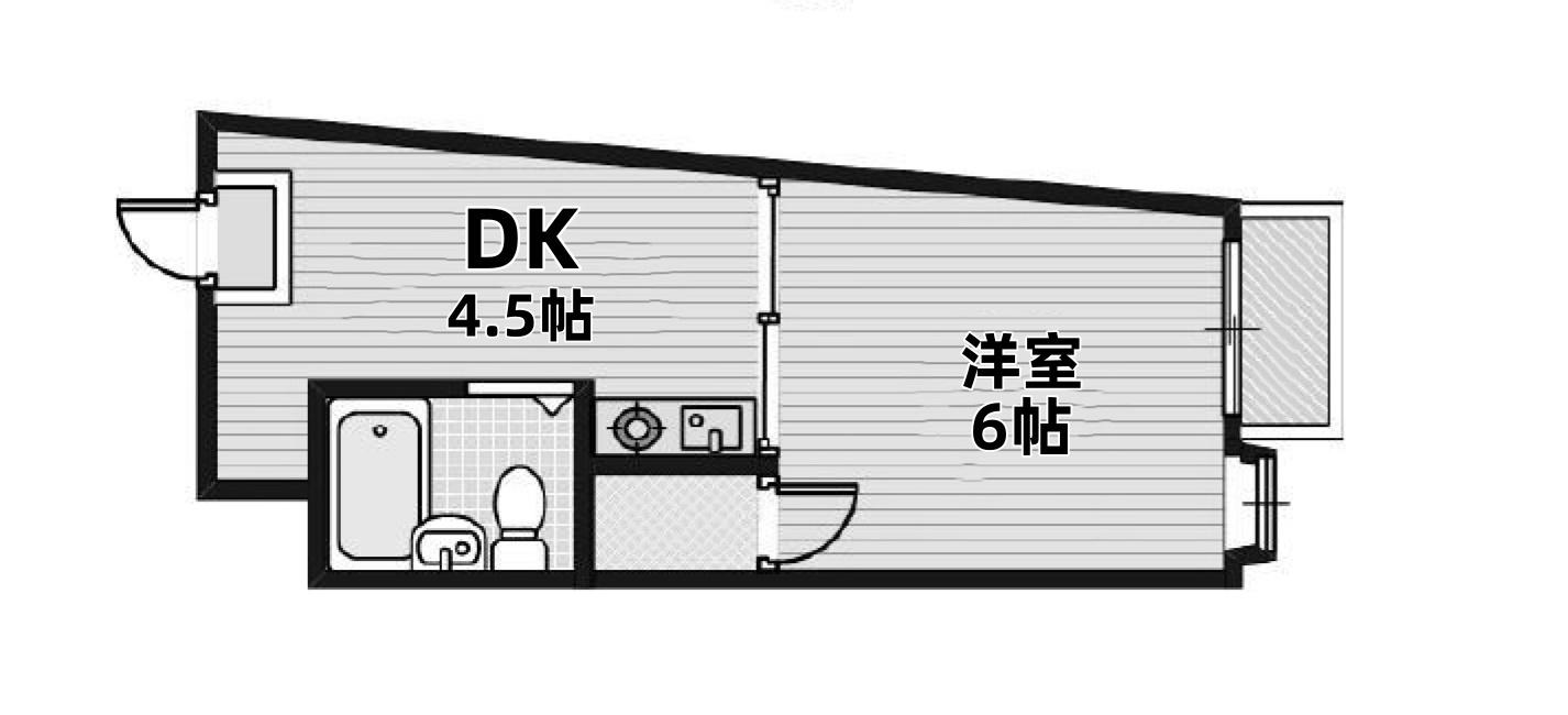 グランビルドアビコI(1DK/1階)の間取り写真