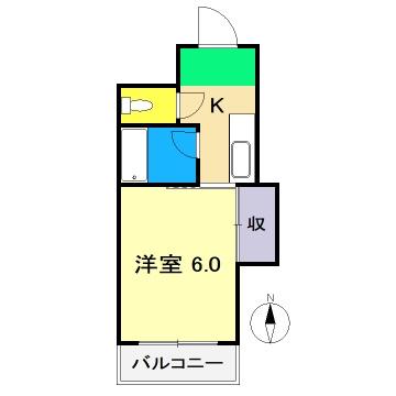 コーポ舟入川(1K/3階)の間取り写真